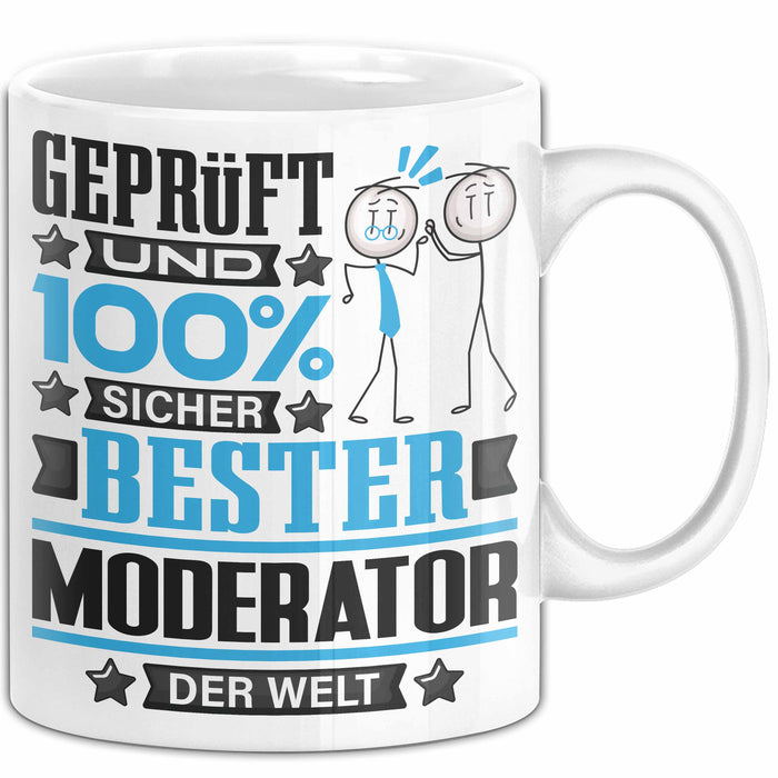 Moderator Geschenk Lustiger Spruch für Moderator Geschenkidee Bester Moderator Der Welt Weiß Trendation