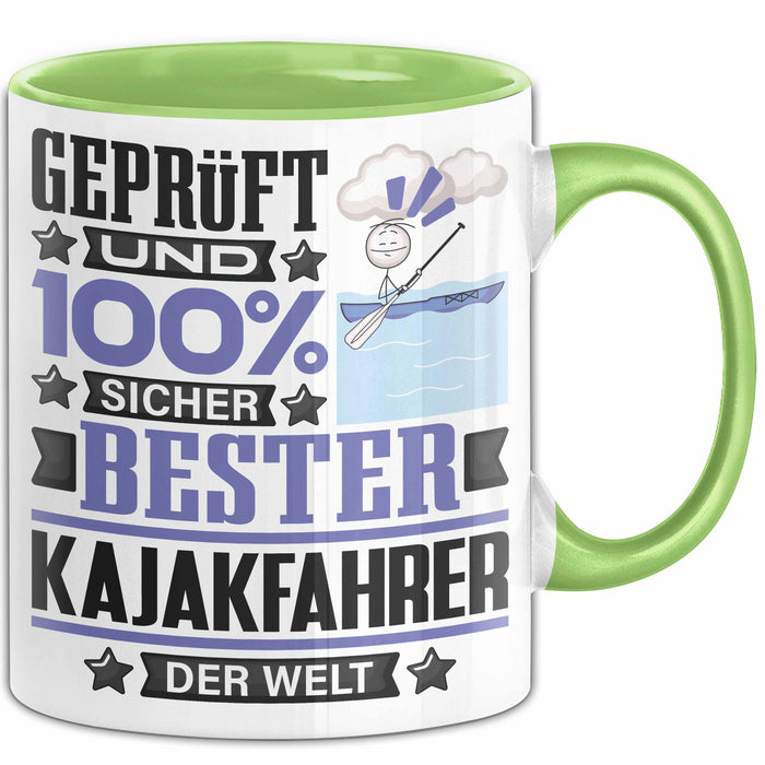 Kajakfahrer Geschenk Lustiger Spruch für Kajakfahrer Geschenkidee Bester Kajakfahrer Der Welt Grün Trendation