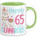 65er Geburtstag Tasse Geschenk Happy 65 And Glamarous Llama Alpaka Liebhaber Geschenkidee zum Geburtstag Grün Trendation
