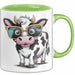 Kuh Liebhaber Tasse Geschenkidee für Bauernhoftier Fans Grün Trendation