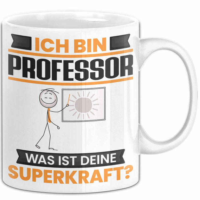 Professor Tasse Geschenk für Professor Geburtstag Lustiger Spruch Kaffee-Becher Was Ist Deine Superkraft Weiß Trendation