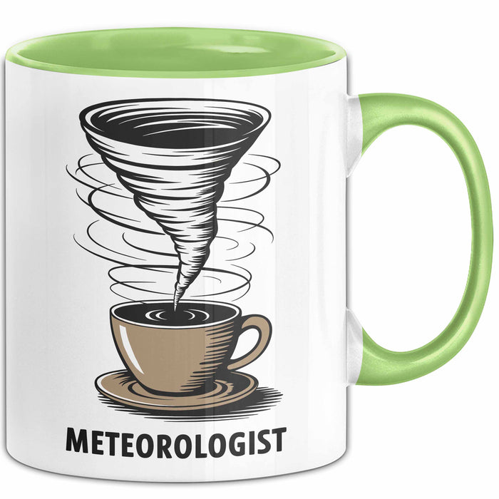 Meteorologe Tasse Geschenkidee für Wetterliebhaber Grün Trendation