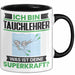 Tauchlehrer Tasse Geschenk für Tauchlehrer Geburtstag Lustiger Spruch Kaffee-Becher Was Ist Deine Superkraft Schwarz Trendation