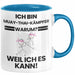 Muay-Thai-Kämpfer Geschenk Tasse Lustiger Spruch Ich Bin Muay-Thai-Kämpfer Warum Weil Ich Es Kann Geschenkidee Bester Muay-Thai-Kämpfer Geburtstag Kaffee-Becher Blau Trendation