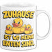 Quietscheente Tier Tasse Geschenk Lustige Geschenkidee Spruch Zuhause Ist Wo Meine Enten Sind Weiß Trendation