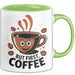 Kaffee Süchtiger Tasse Geschenk Lustige Geschenkidee Spruch Für Koffein Liebhaber Grün Trendation