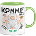 Schaf Tier Bauer Tasse Becher Geschenk Lustige Geschenkidee Spruch Komme Was Wolle Ich Schaf Das Grün Trendation