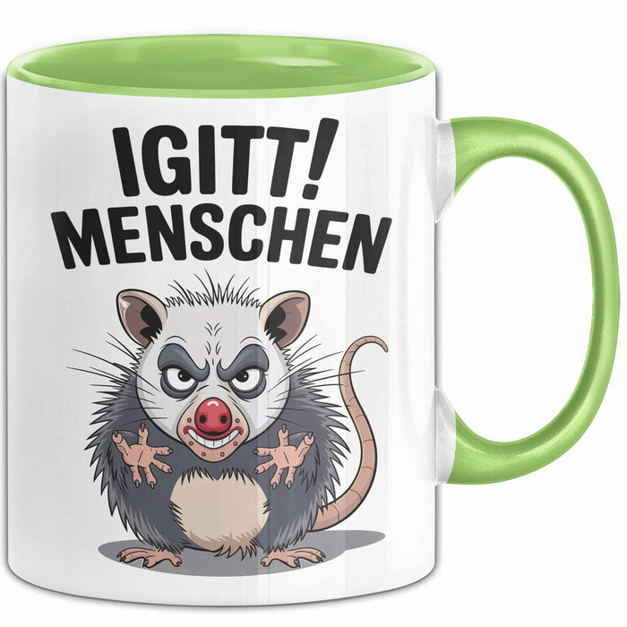 Sarkastischer Sarkasmus Introvertierter Tasse Geschenk Lustige Geschenkidee Spruch Igitt Menschen Grün Trendation