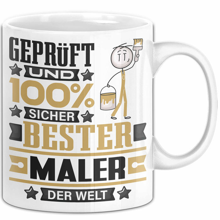 Maler Geschenk Lustiger Spruch für Maler Geschenkidee Bester Maler Der Welt Weiß Trendation