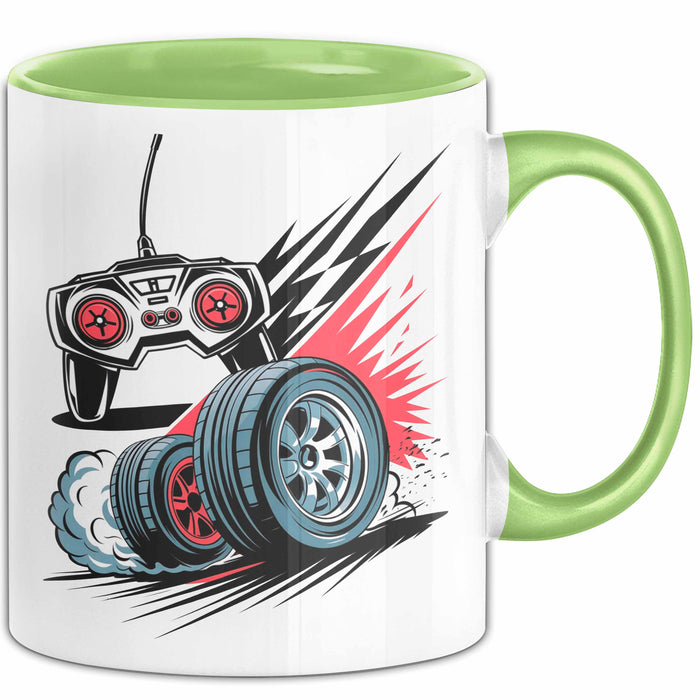 RC Car Fahrer Tasse Geschenkidee Fernsteuerungsauto Fan Geschenkidee Lustig Grün Trendation