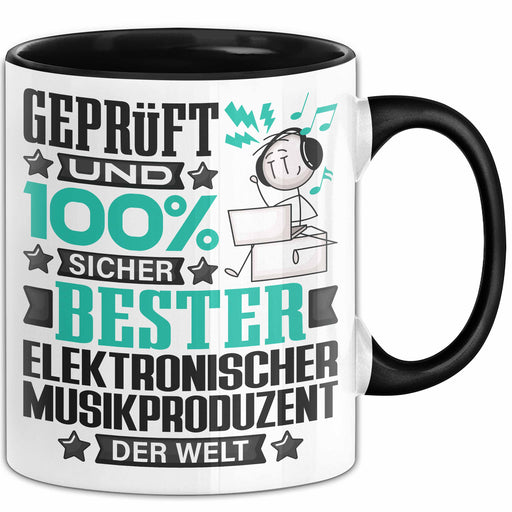 ElektronischerMusikproduzent Geschenk Lustiger Spruch für ElektronischerMusikproduzent Geschenkidee Bester ElektronischerMusikproduzent Der Welt Schwarz Trendation