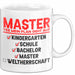 Master Absolvent Abschluss Tasse Geschenk Lustige Geschenkidee Spruch Master Yes Mein Plan Geht Auf Weiß Trendation