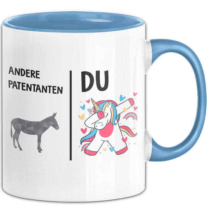 Patentante Tante Tasse Becher Geschenk Lustige Geschenkidee Spruch Andere Patentanten Blau Trendation
