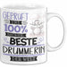 Beste Drummerin Der Welt Tasse Geschenk für Eine Drummerin Geprüft Und Sicher Geschenkidee Geburtstag Weihnachten Weiß Trendation