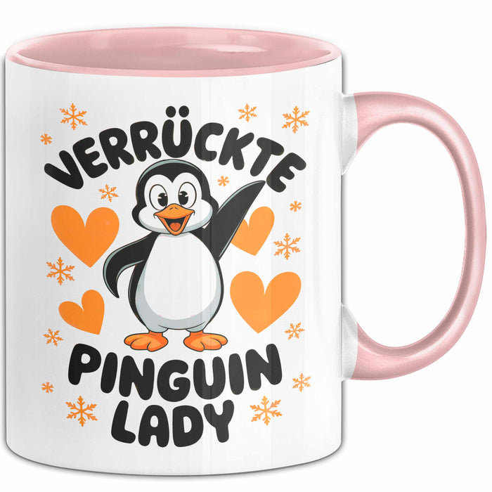 Pinguin Tier Tasse Geschenk Lustige Geschenkidee Spruch Verrückte Pinguin Lady Rosa Trendation