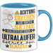 Ultraläufer Geschenk Tasse Lustiger Spruch Erheben Sie Sich Der Ultraläufer Betritt den Raum Blau Trendation