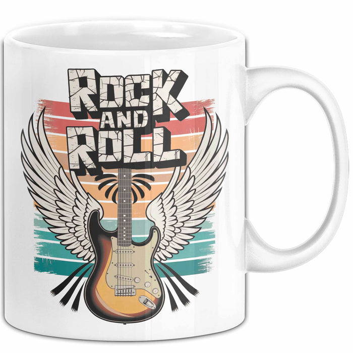 Gitarre Musikliebhaber Musiker Gitarrist Tasse Geschenk Lustige Geschenkidee Spruch Rock’n’Roll Weiß Trendation