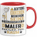 Maler Geschenk Tasse Lustiger Spruch Erheben Sie Sich Der Maler Betritt den Raum Rot Trendation