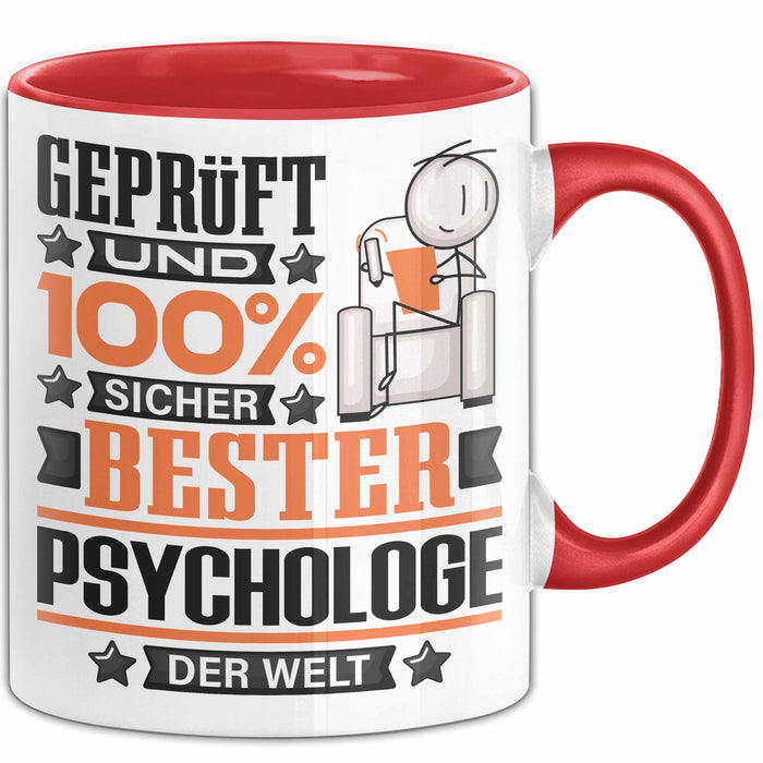 Psychologe Geschenk Lustiger Spruch für Psychologe Geschenkidee Bester Psychologe Der Welt Rot Trendation