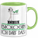 Geschenk für Biologin Tasse Lustige Geschenkidee Geburtstag Ich Bin Biologin Ich Darf Das Grün Trendation