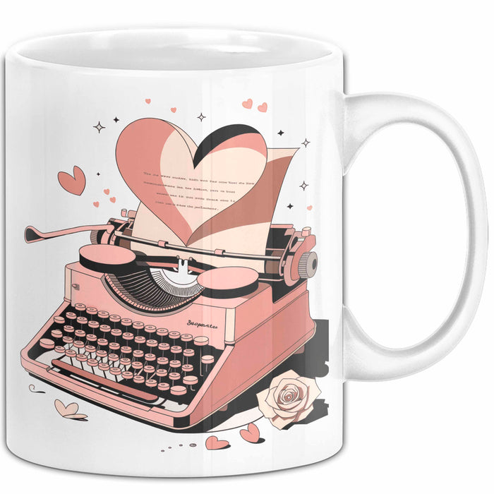 Liebesroman Autor Tasse Geschenkidee für Liebesgeschichte Weiß Trendation
