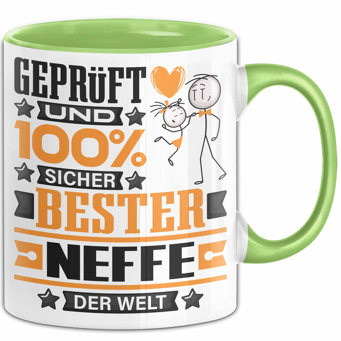Neffe Geschenk Lustiger Spruch für Neffe Geschenkidee Bester Neffe Der Welt Grün Trendation
