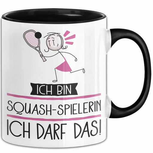 Geschenk für Squash-Spielerin Tasse Lustige Geschenkidee Geburtstag Ich Bin Squash-Spielerin Ich Darf Das Trendation