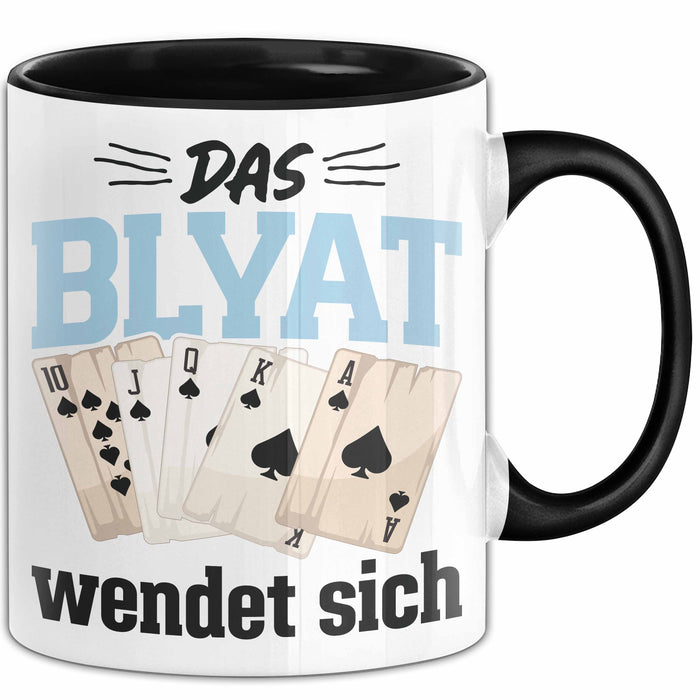 Poker Tasse Geschenk Das Blyat Wendet Sich Spruch Geschenkidee Schwarz Trendation