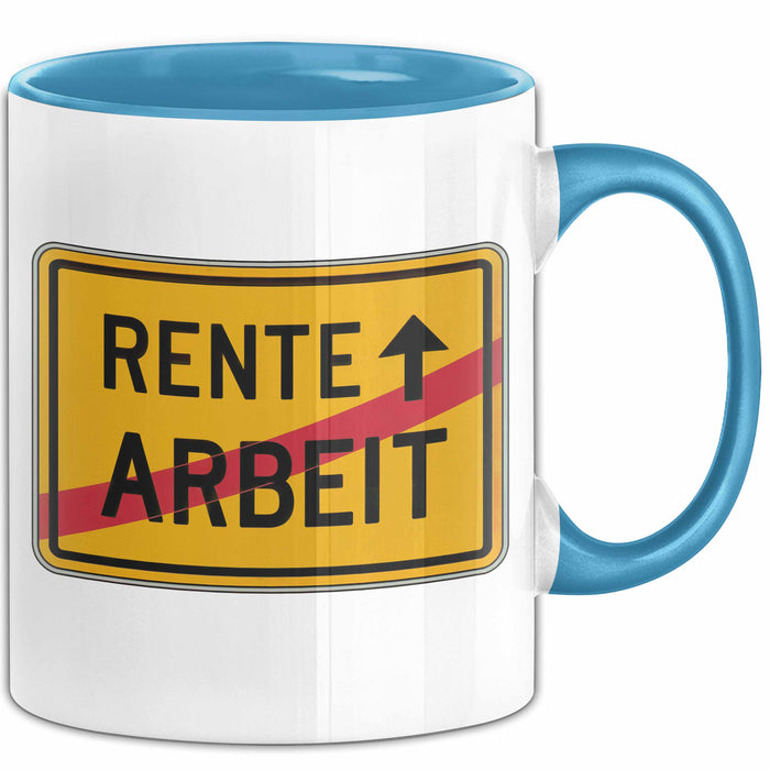 Rentner Tasse Geschenk Rente Arbeit Ruhestand Blau Trendation
