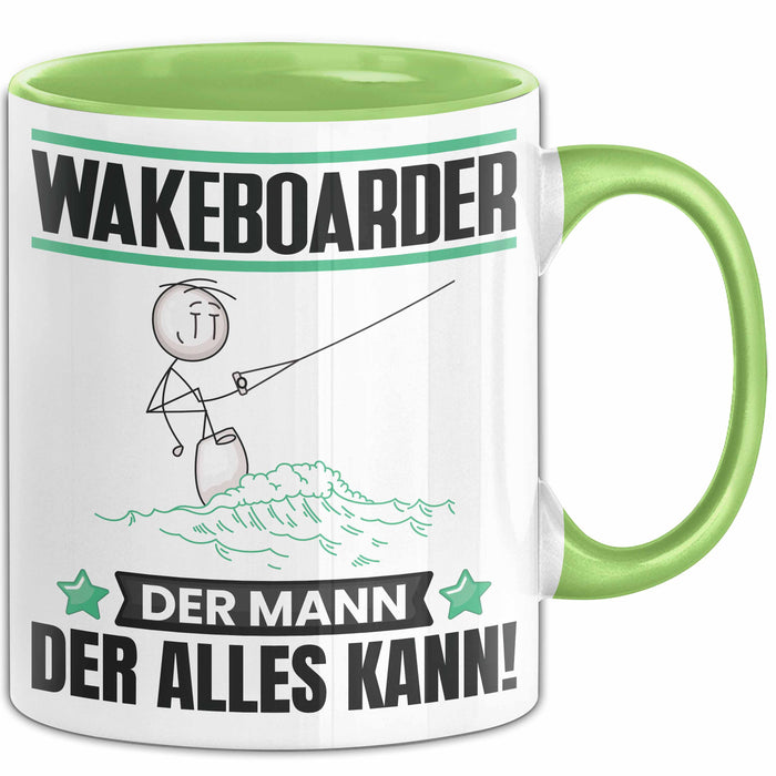 Wakeboarder Tasse Geschenk für Wakeboarder Der Mann Der Alles Kann Geschenkidee zum Geburtstag Grün Trendation