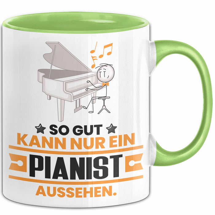 Pianist Geschenk Tasse So Gut Kann Nur Ein Pianist Aussehen Geschenkidee Kaffee-Becher Grün Trendation