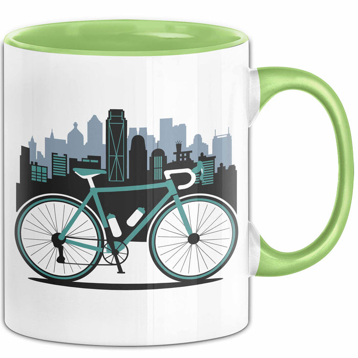 Fahrradpendler Tasse Geschenkidee für Zur Arbeit Radfahrer Grün Trendation