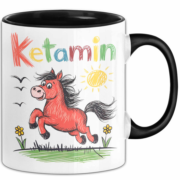 Ketamin Einhorn Tasse Geschenk Lustige Geschenkidee Spruch Ketamin Schwarz Trendation