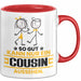 Cousin Geschenk Tasse So Gut Kann Nur Ein Cousin Aussehen Geschenkidee Kaffee-Becher Rot Trendation
