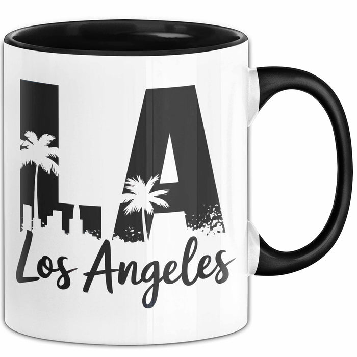 Los Angeles LA Kalifornien USA Tasse Geschenk Lustige Geschenkidee Spruch Schwarz Trendation