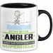 Angler Geschenk Tasse Ich Bin Angler Aber Sag Doch Einfach Superheld Lustige Geschenkdiee für Angler Kaffee-Becher Schwarz Trendation