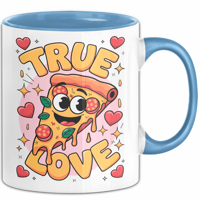 Pizza Liebhaber Tasse Geschenk Lustige Geschenkidee Spruch Für Käse Liebhaber Blau Trendation