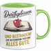 Schüler Abschluss Tasse Geschenk Lustige Geschenkidee Spruch Durchgebissen Und Bestanden Grün Trendation