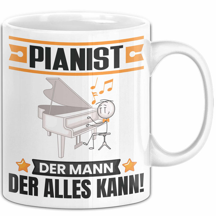 Pianist Tasse Geschenk für Pianist Der Mann Der Alles Kann Geschenkidee zum Geburtstag Weiß Trendation