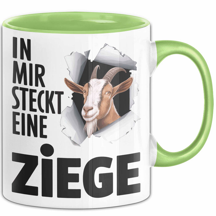 Ziegenbauer Ziegen Tier Tasse Geschenk Lustige Geschenkidee Spruch In Mir Steckt Eine Ziege Grün Trendation