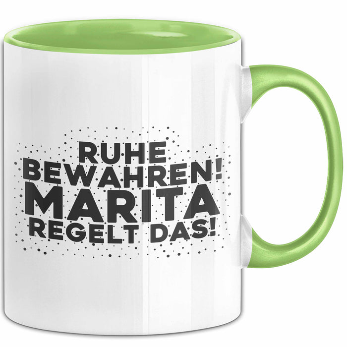 Marita Tasse Ruhe Bewahren! Marita Regelt Das! Geschenk