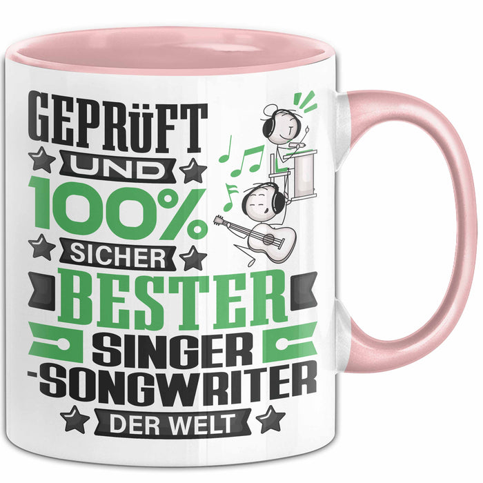 Singer-Songwriter Geschenk Lustiger Spruch für Singer-Songwriter Geschenkidee Bester Singer-Songwriter Der Welt Rosa Trendation