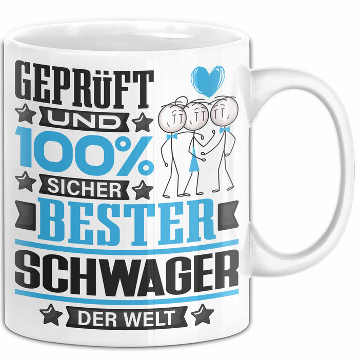 Schwager Geschenk Lustiger Spruch für Schwager Geschenkidee Bester Schwager Der Welt Weiß Trendation