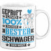 Schwager Geschenk Lustiger Spruch für Schwager Geschenkidee Bester Schwager Der Welt Weiß Trendation
