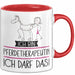 Geschenk für Pferdetherapeutin Tasse Lustige Geschenkidee Geburtstag Ich Bin Pferdetherapeutin Ich Darf Das Rot Trendation