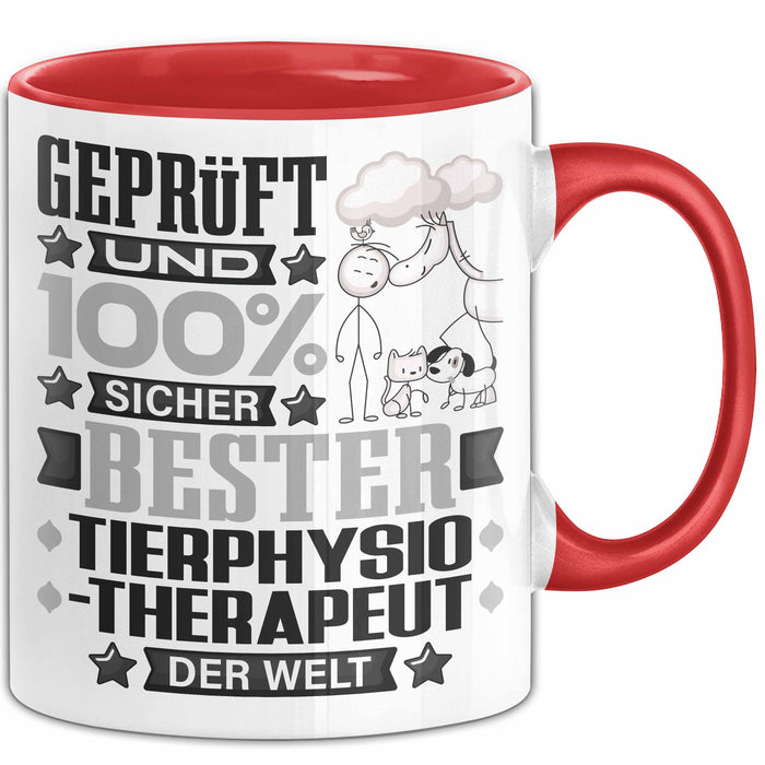 Tierphysiotherapeut Geschenk Lustiger Spruch für Tierphysiotherapeut Geschenkidee Bester Tierphysiotherapeut Der Welt Rot Trendation