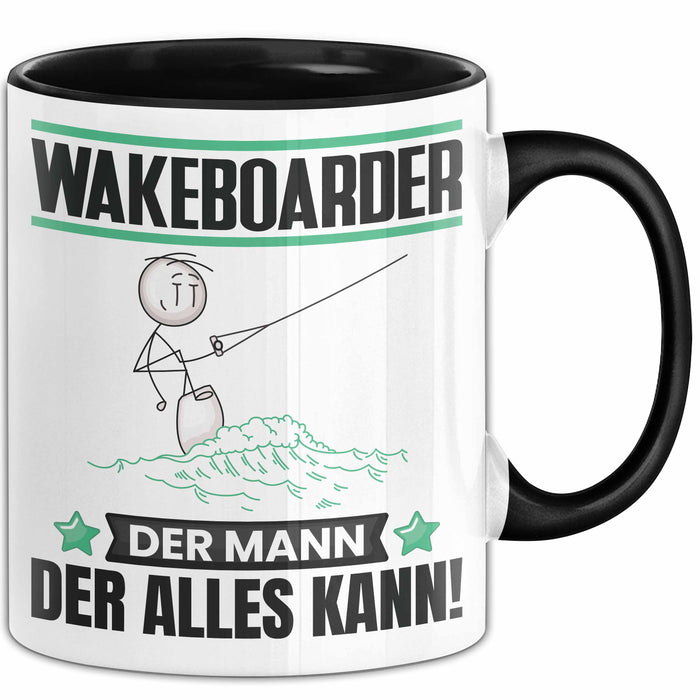 Wakeboarder Tasse Geschenk für Wakeboarder Der Mann Der Alles Kann Geschenkidee zum Geburtstag Schwarz Trendation