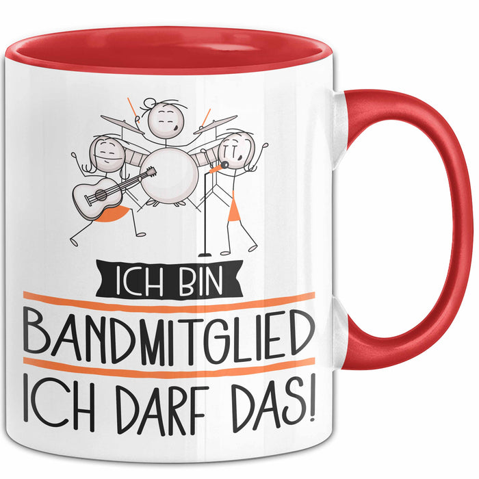 Geschenk für Bandmitglied Tasse Lustige Geschenkidee Geburtstag Ich Bin Bandmitglied Ich Darf Das Rot Trendation