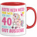 40. Geburtstag Tasse Frauen Geschenk Bitte Nur Kein Neid Nur Weil Ich mit 40 Noch So Gut Aussehe Mama Oma Rot Trendation