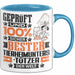 Tierheimunterstützer Geschenk Lustiger Spruch für Tierheimunterstützer Geschenkidee Bester Tierheimunterstützer Der Welt Blau Trendation